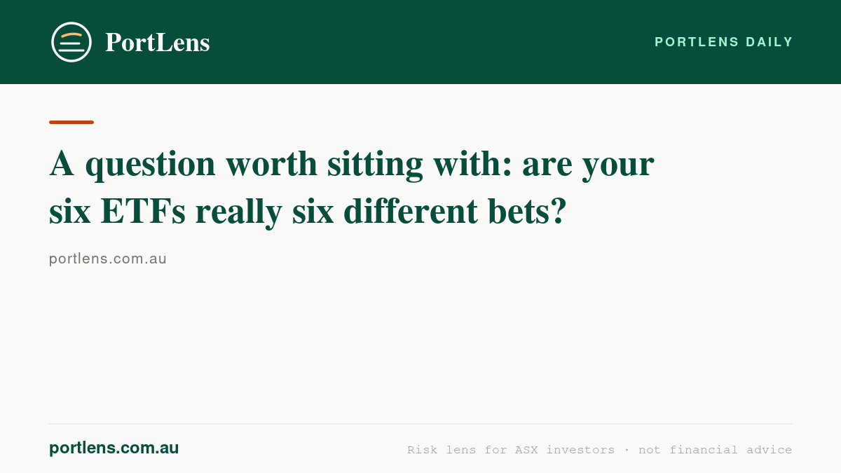 A question worth sitting with: are your six ETFs really six different bets?