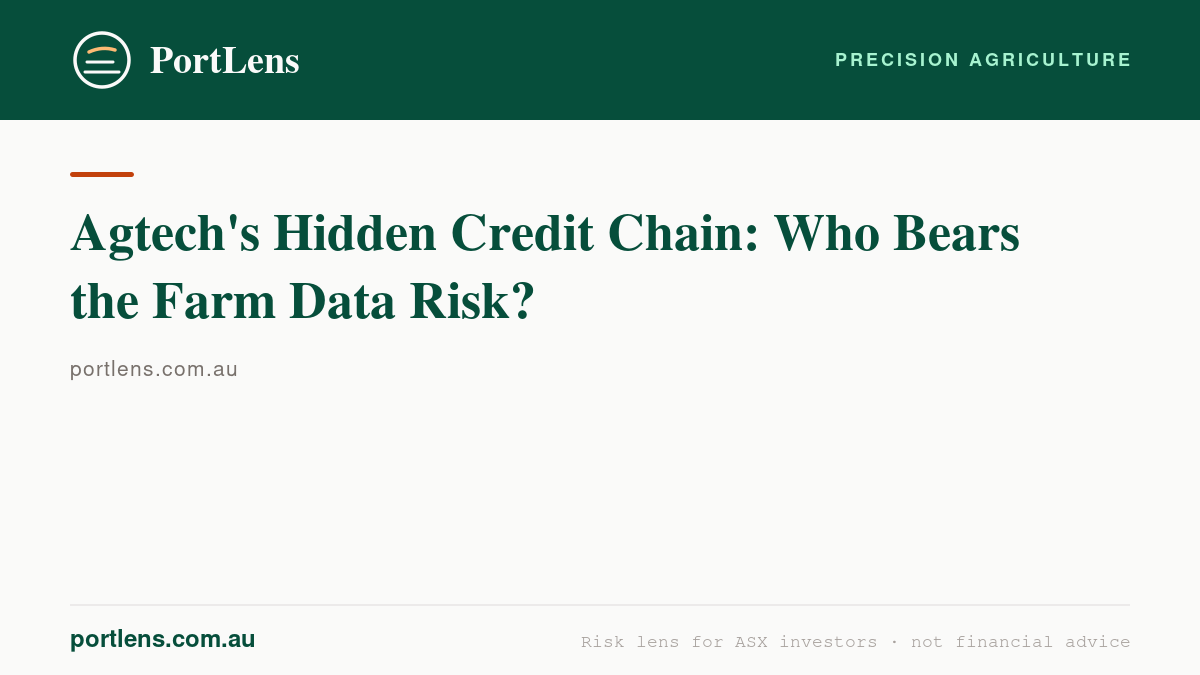 Agtech's Hidden Credit Chain: Who Bears the Farm Data Risk?