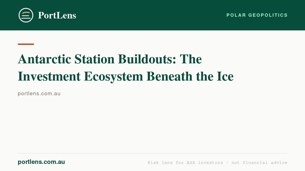 Antarctic Station Buildouts: The Investment Ecosystem Beneath the Ice