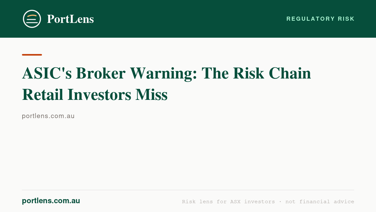 ASIC's Broker Warning: The Risk Chain Retail Investors Miss