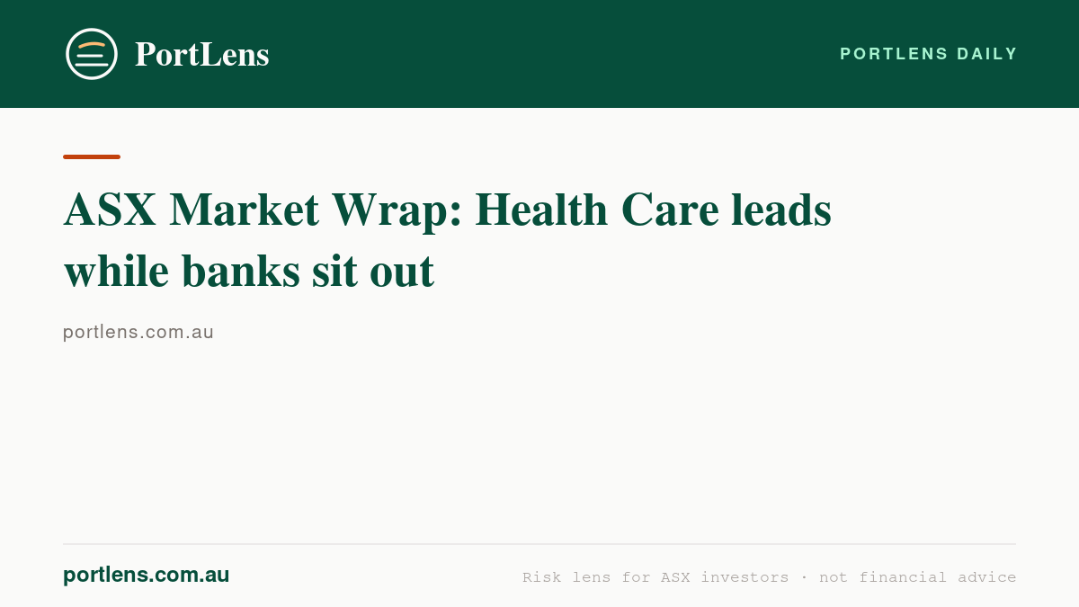 ASX Market Wrap: Health Care leads while banks sit out