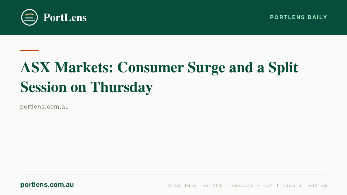 ASX Markets: Consumer Surge and a Split Session on Thursday