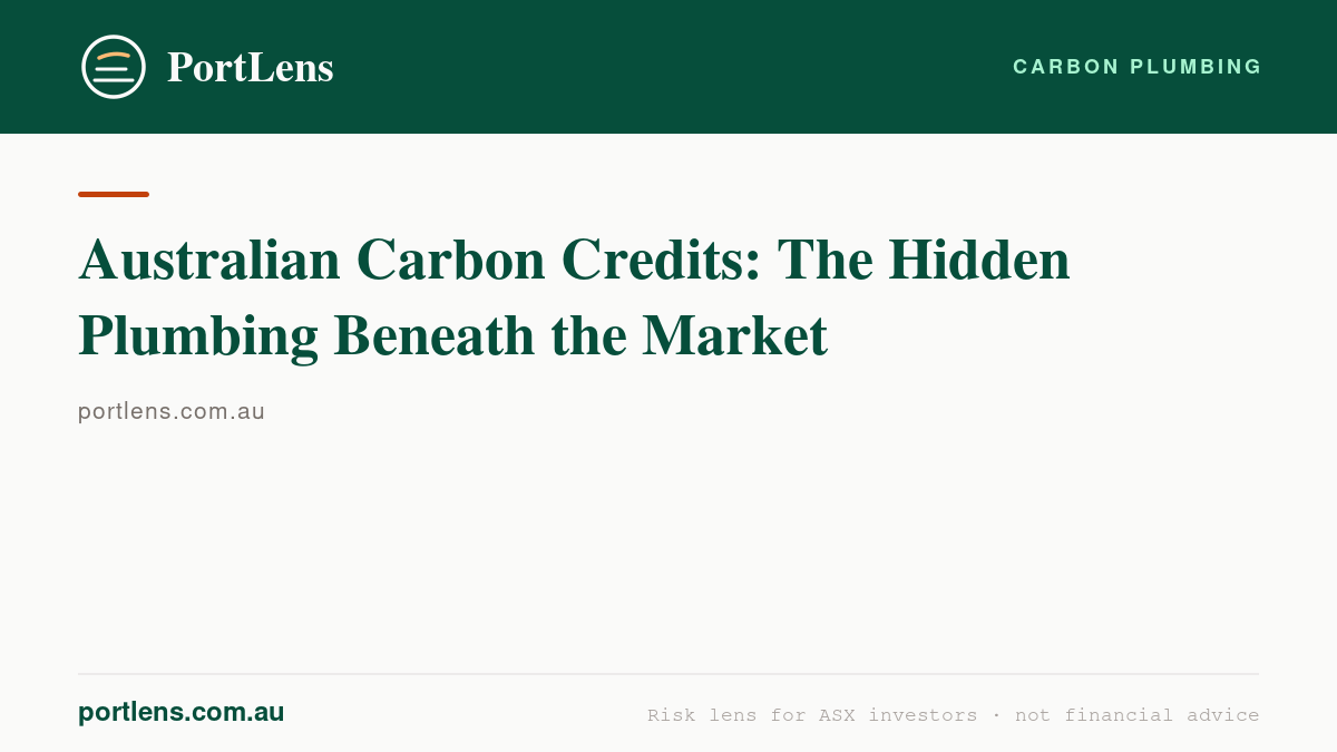 Australian Carbon Credits: The Hidden Plumbing Beneath the Market