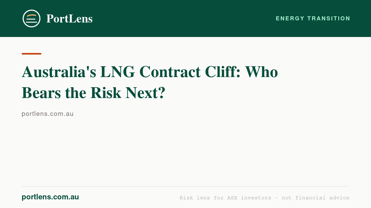 Australia's LNG Contract Cliff: Who Bears the Risk Next?
