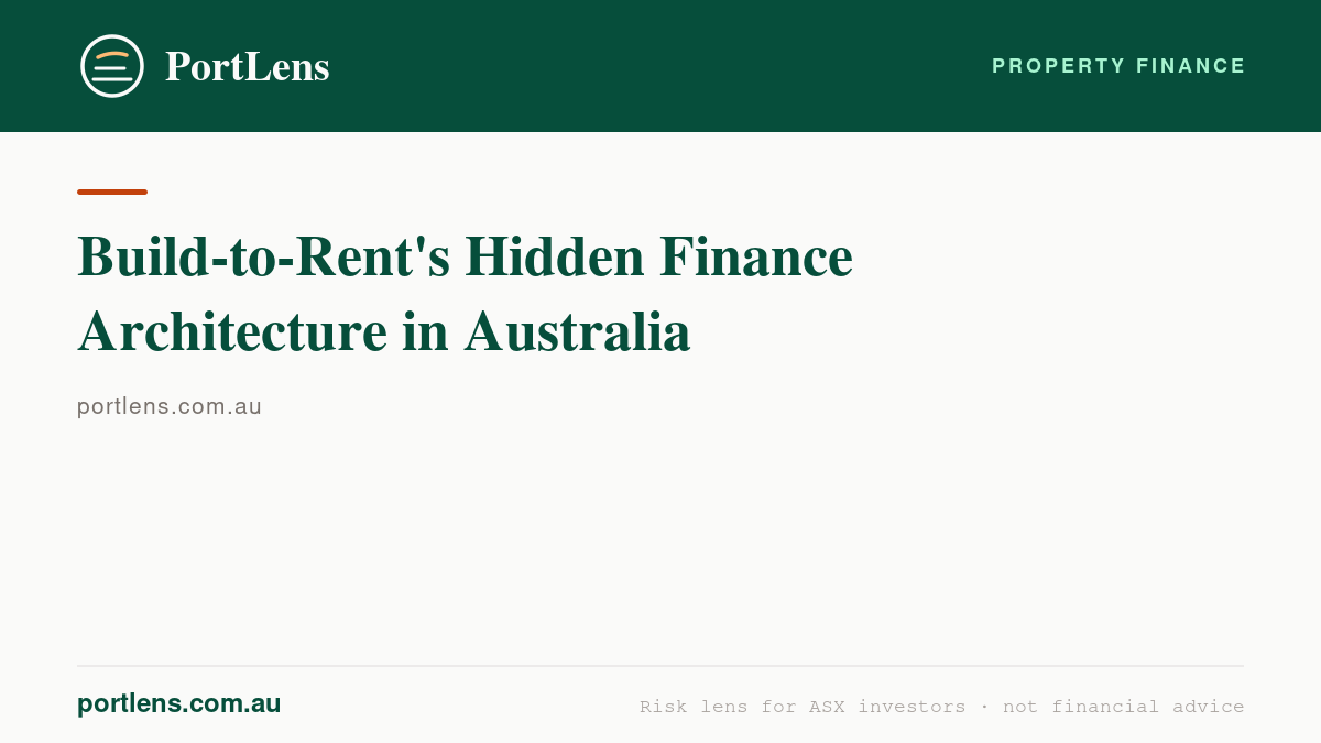 Build-to-Rent's Hidden Finance Architecture in Australia