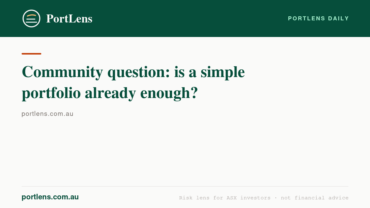 Community question: is a simple portfolio already enough?
