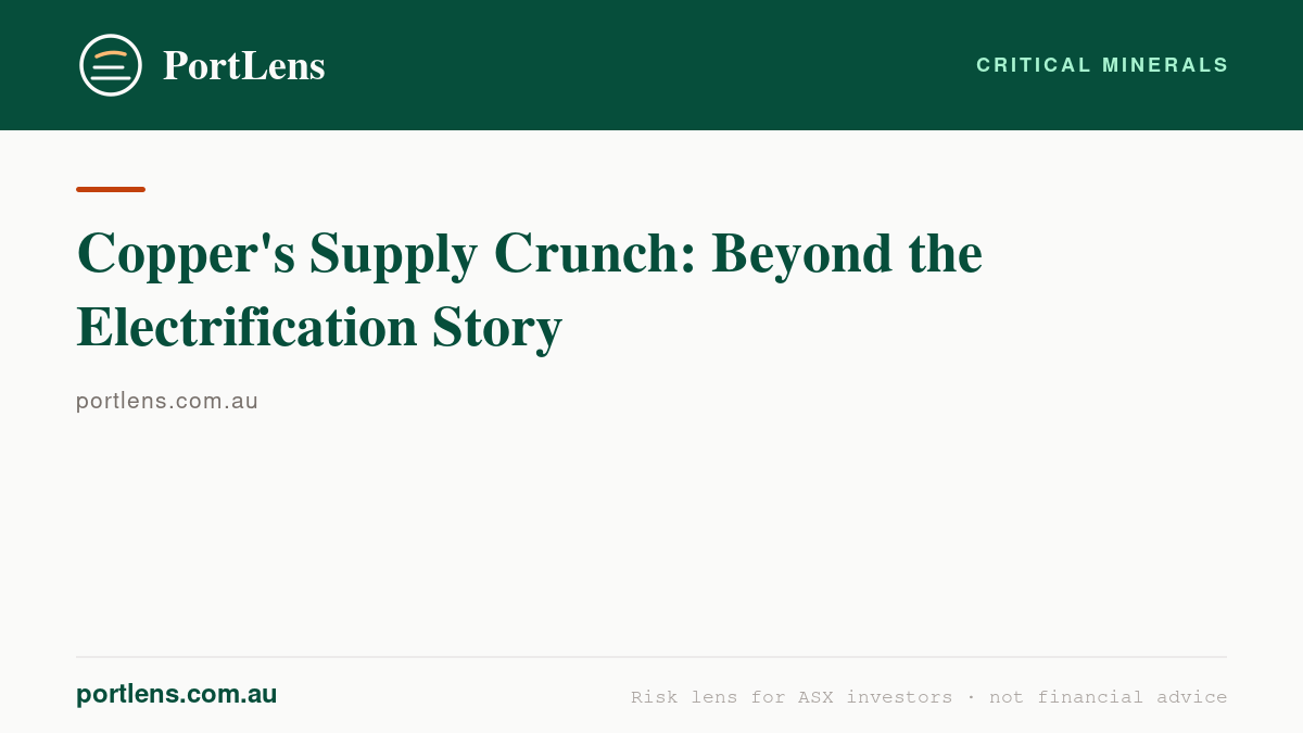 Copper's Supply Crunch: Beyond the Electrification Story