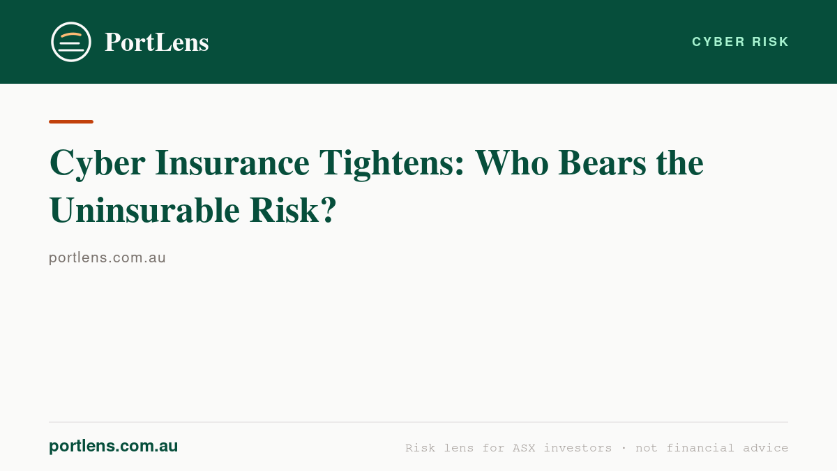 Cyber Insurance Tightens: Who Bears the Uninsurable Risk?