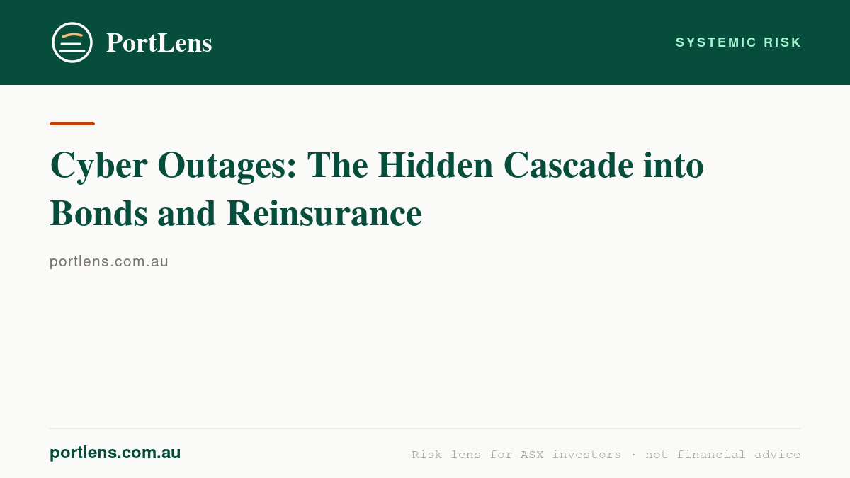 Cyber Outages: The Hidden Cascade into Bonds and Reinsurance