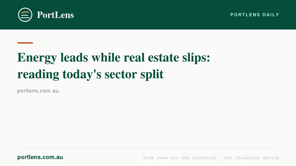 Energy leads while real estate slips: reading today's sector split