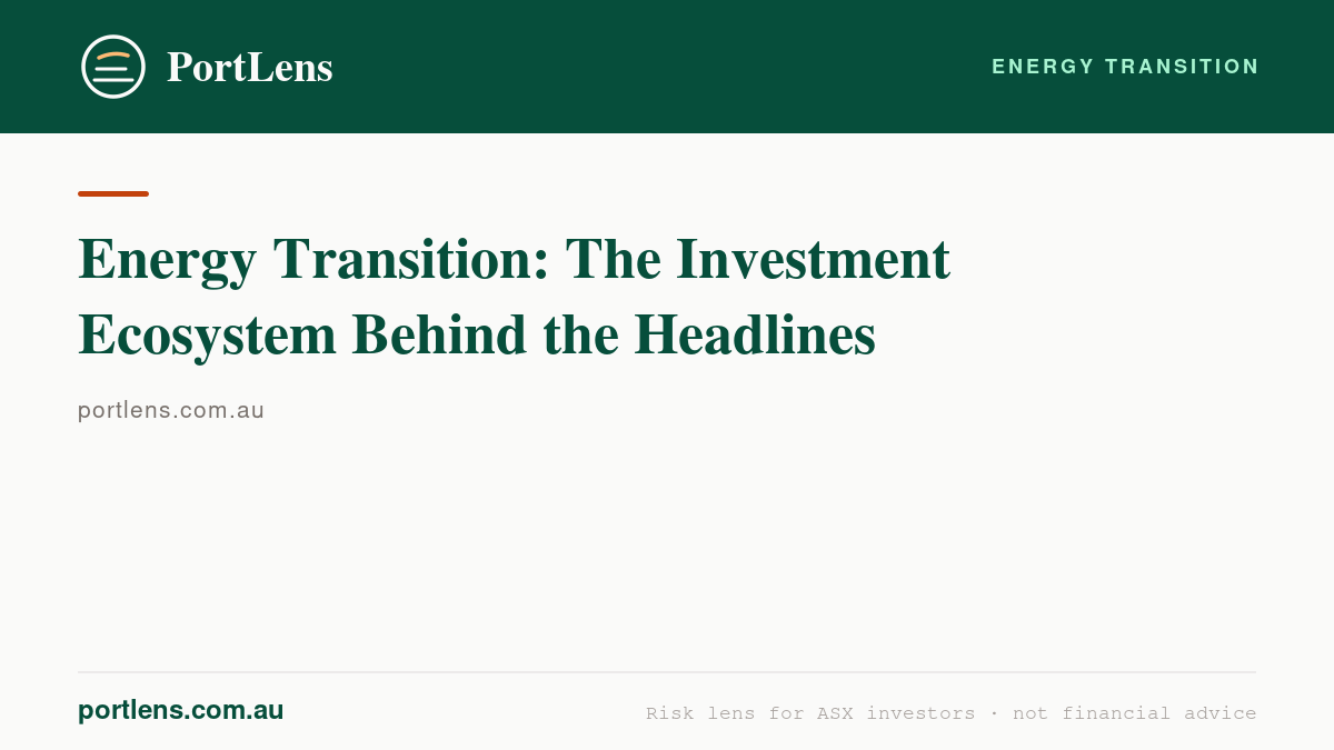 Energy Transition: The Investment Ecosystem Behind the Headlines