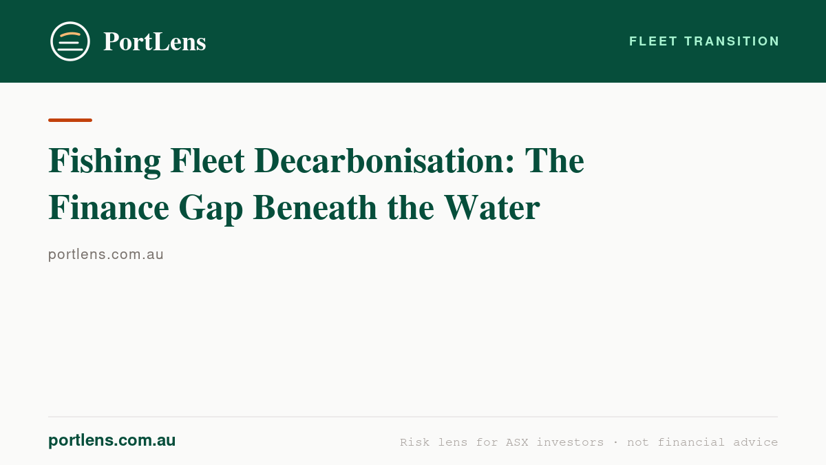 Fishing Fleet Decarbonisation: The Finance Gap Beneath the Water