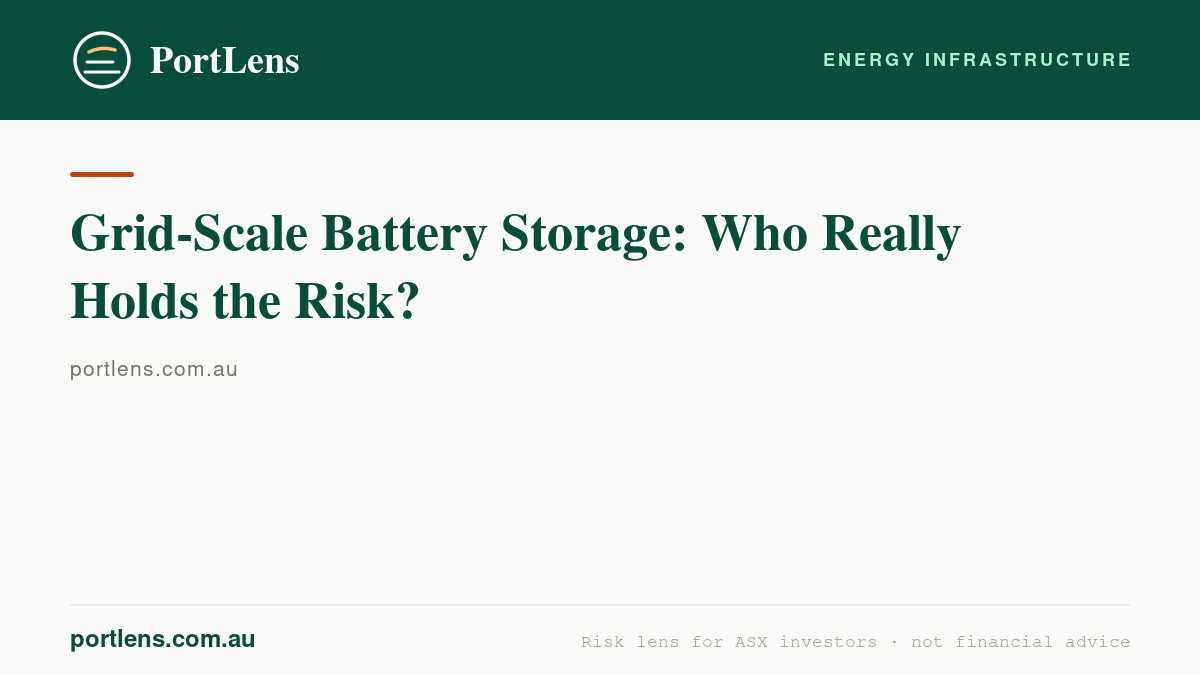 Grid-Scale Battery Storage: Who Really Holds the Risk?