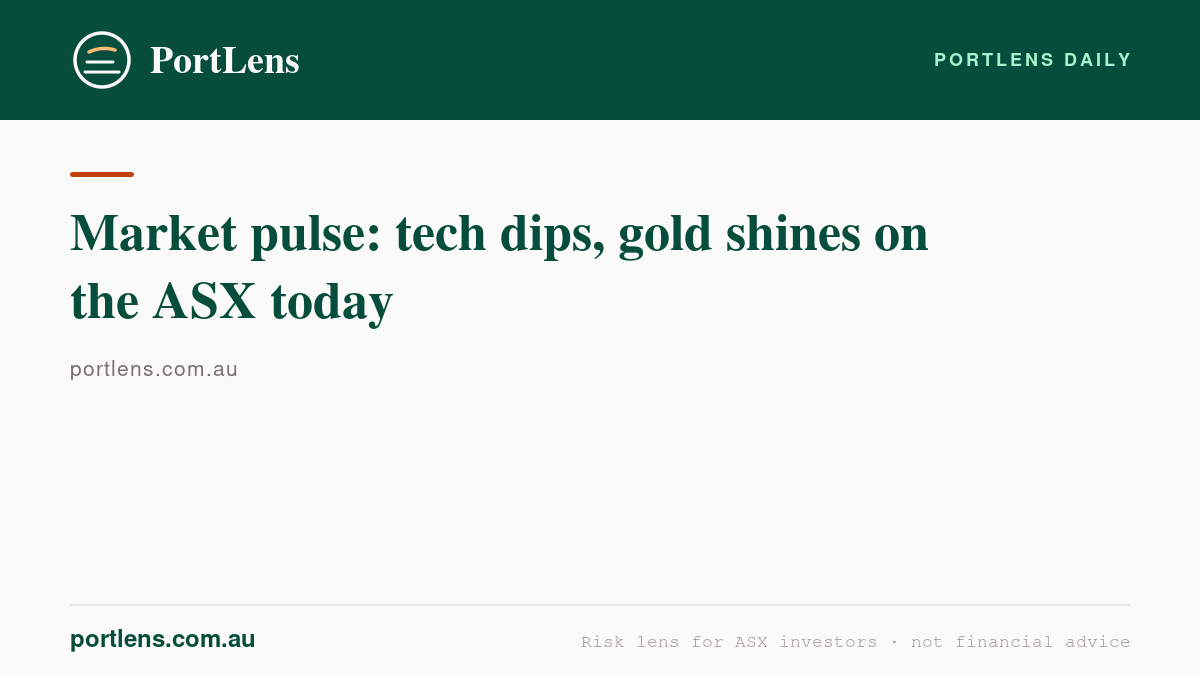 Market pulse: tech dips, gold shines on the ASX today