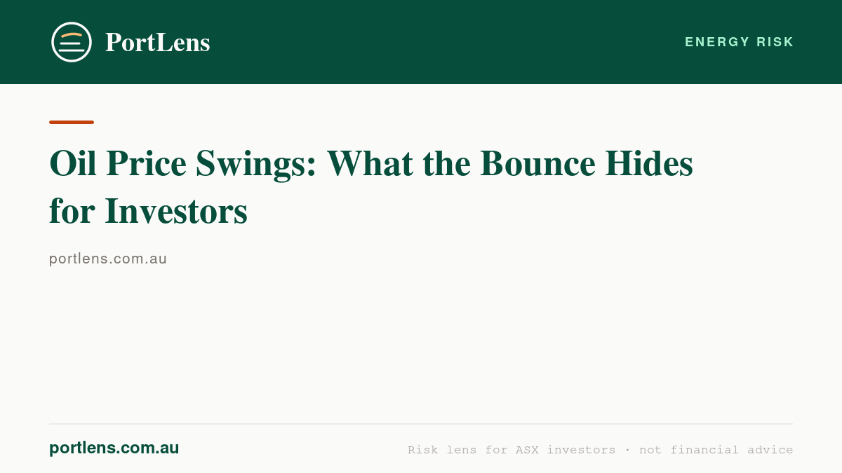 Oil Price Swings: What the Bounce Hides for Investors