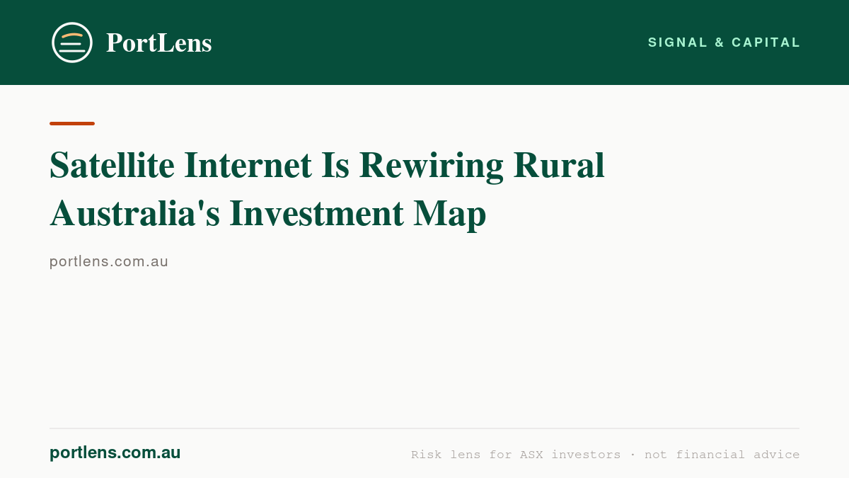Satellite Internet Is Rewiring Rural Australia's Investment Map