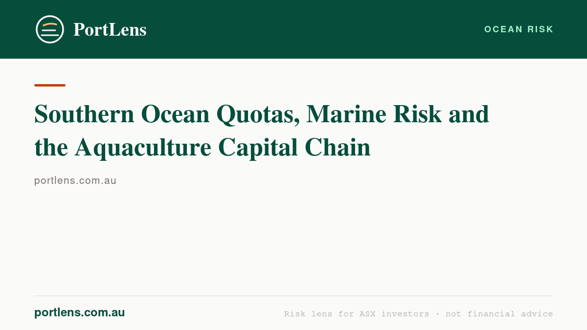 Southern Ocean Quotas, Marine Risk and the Aquaculture Capital Chain
