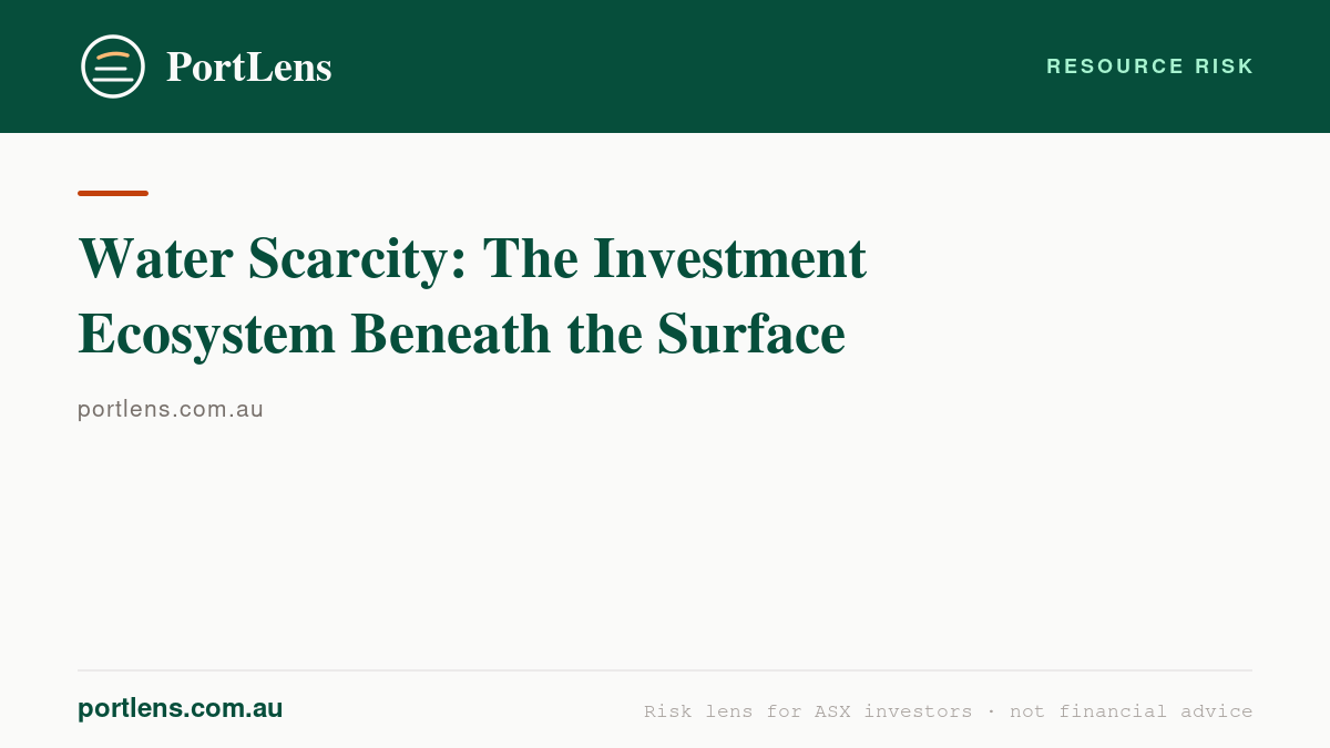 Water Scarcity: The Investment Ecosystem Beneath the Surface
