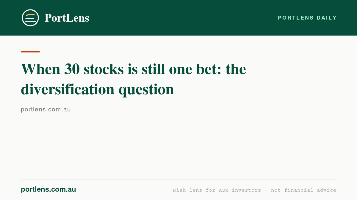 When 30 stocks is still one bet: the diversification question
