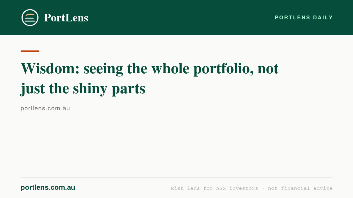 Wisdom: seeing the whole portfolio, not just the shiny parts