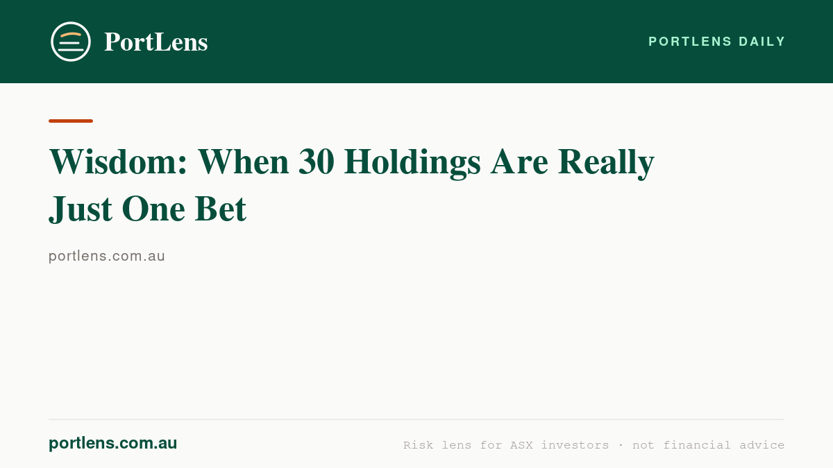 Wisdom: When 30 Holdings Are Really Just One Bet