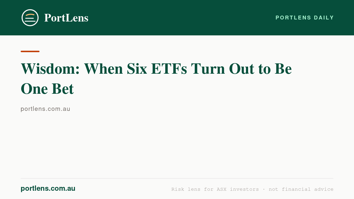 Wisdom: When Six ETFs Turn Out to Be One Bet