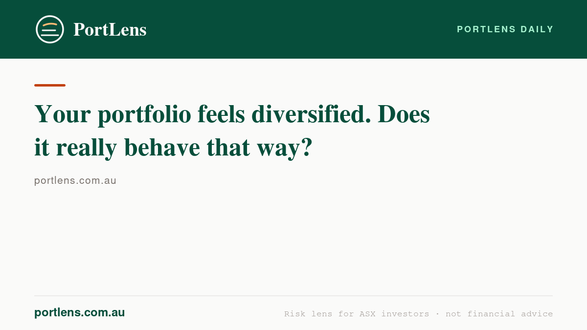 Your portfolio feels diversified. Does it really behave that way?