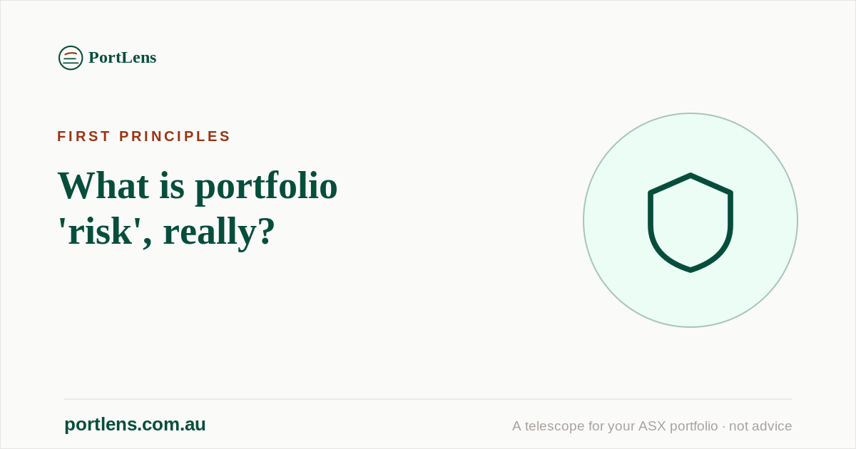 What is portfolio 'risk', really?